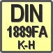 Piktogram - Typ DIN: DIN 1889FA K-H